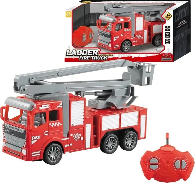 Mj Toys Red Remote Controlled Fire Truck with Ladder