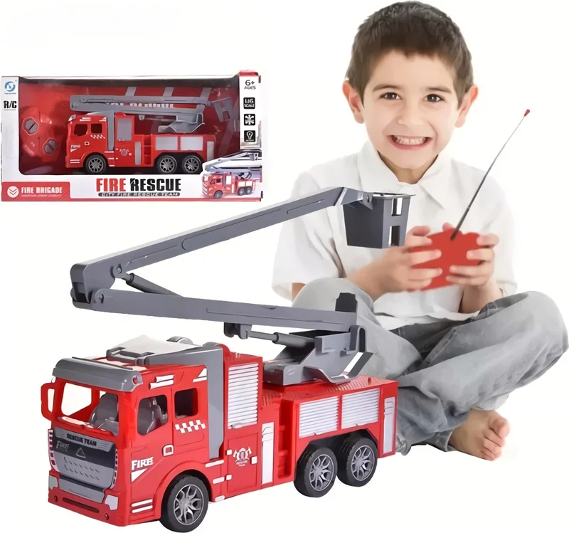 Mj Toys Red Remote Controlled Fire Truck with Ladder