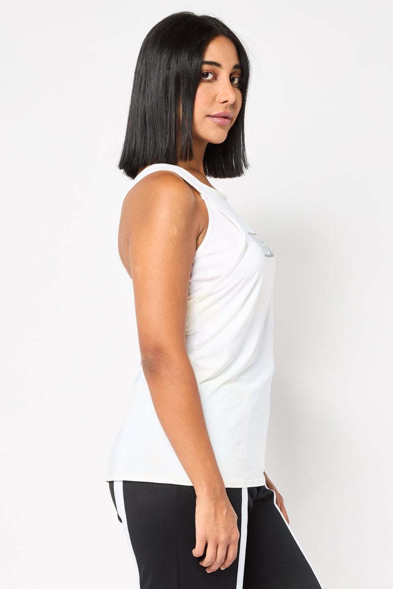 Reebok Women Sportswear Fit Sleeveless Training Tank Top, Cream  - Image 3