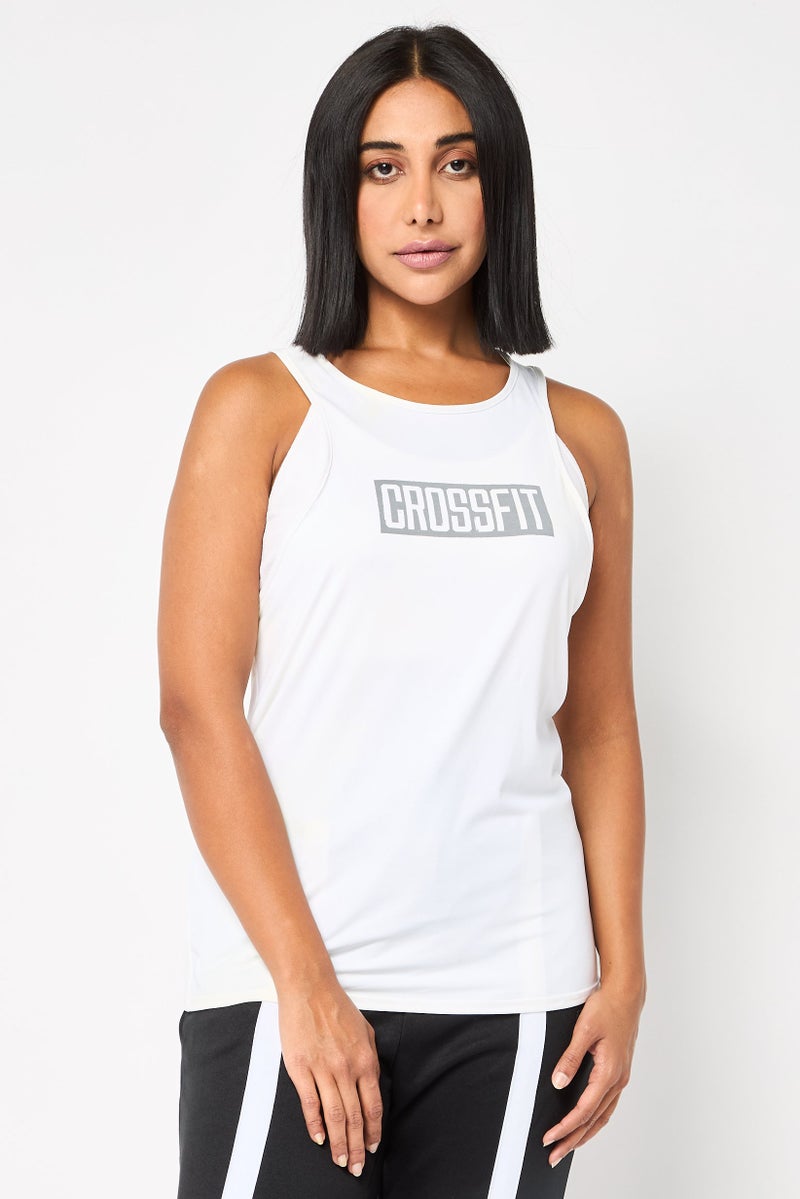 Reebok Women Sportswear Fit Sleeveless Training Tank Top, Cream  - Image 1