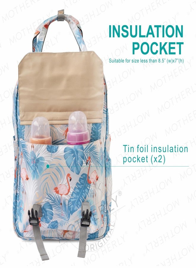 Motherly Printed Diaper Bag for Mothers for Travel, Maternity Bag for Newborn Baby, Mothers Travelling Bag, Multiple Pocket Water Resistant Baby Bag, Hospital Bag for mom(Flamingo) - Image 4