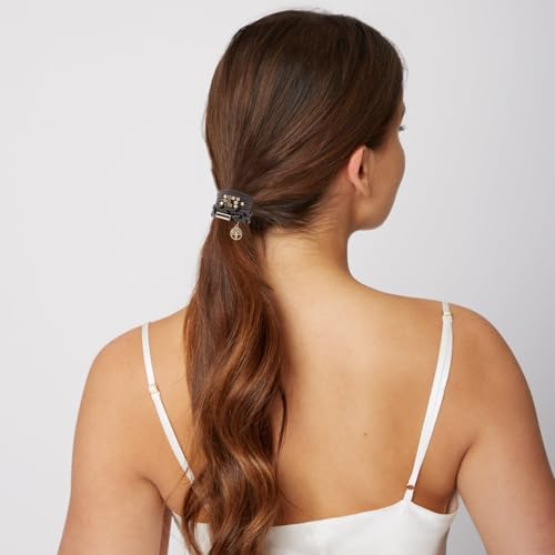 SYGY 10 PCS Boho Hair Ties - No-Damage, 5 Styles for Thick & Thin Hair, Cute Stretch Bracelets, Braided Ponytail Holders, Grey - Image 5