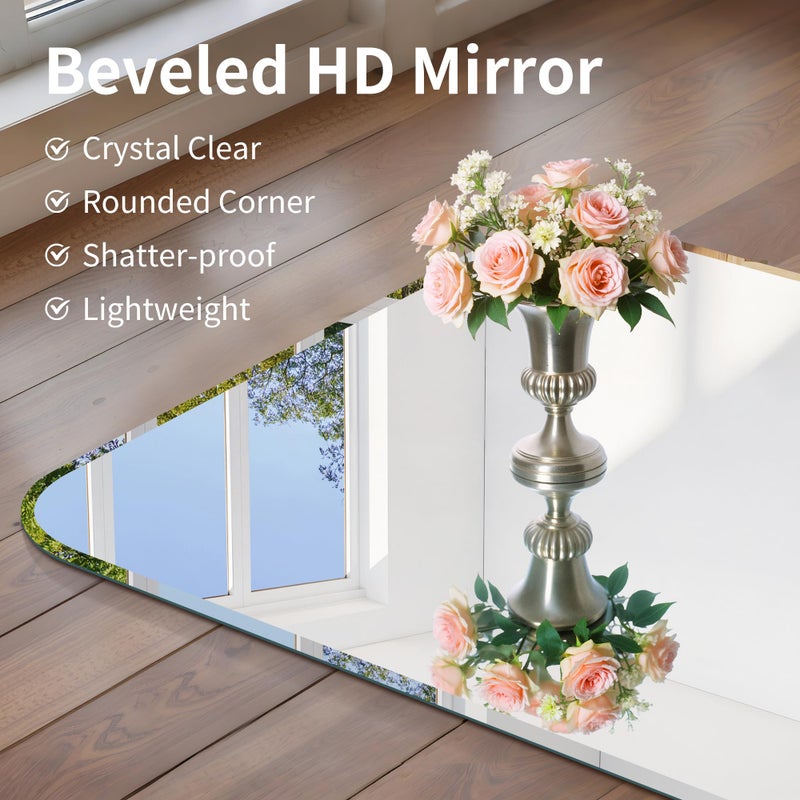 CILIBER Beveled Mirror, 30x30 Square Bathroom Mirror Rounded Corner, 3mm Tempered Glass, 18 inch Frameless Vanity Mirror with Beveled Edge for Bathroom, Bedroom, Living Room and Entryway - Image 4