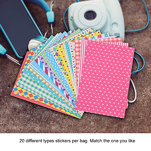 Acouto 3'' Instant Film Stickers, 20pcs 3inch Colorful Fun Decorative Instant Photo Stickers Photo Decoration - Image 3