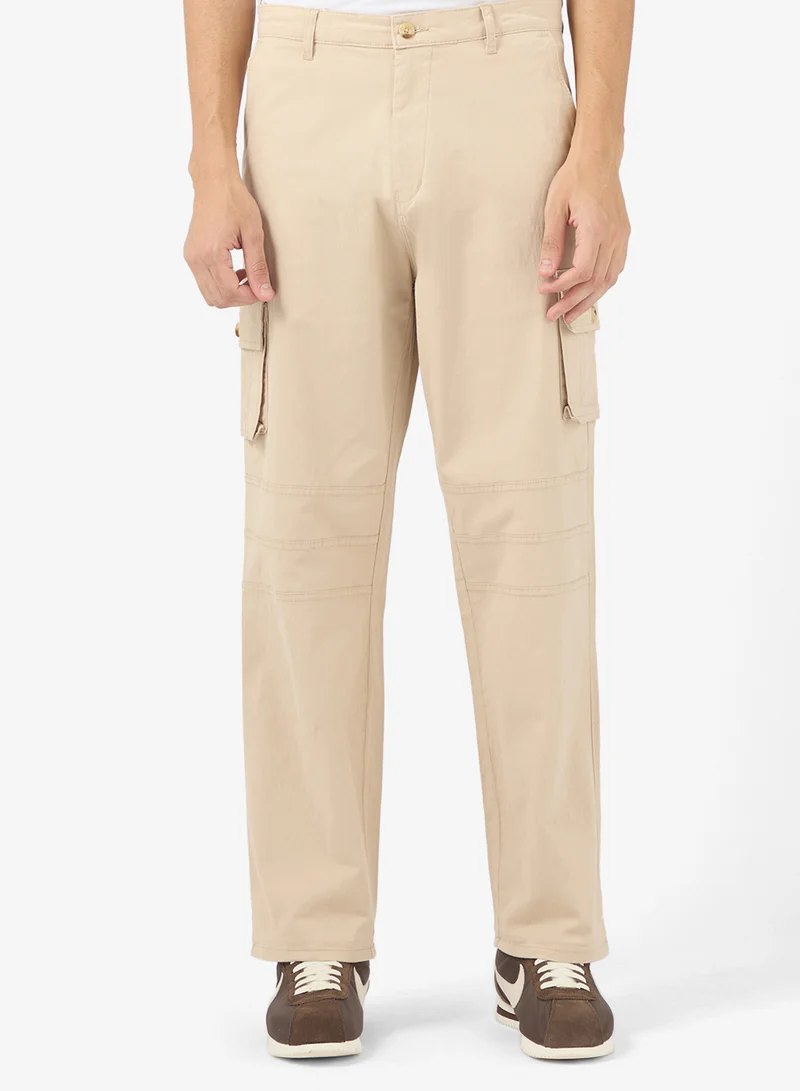 Premium Spark Twill Wide Leg Cargo Pants