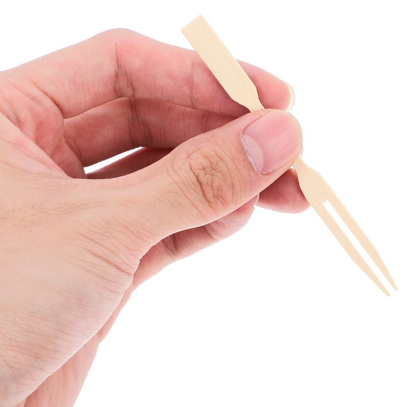 100Pcs Wooden Fruit Forks 9cm Flat Head Food Picks For Party Dessert Buffet Catering - Image 4