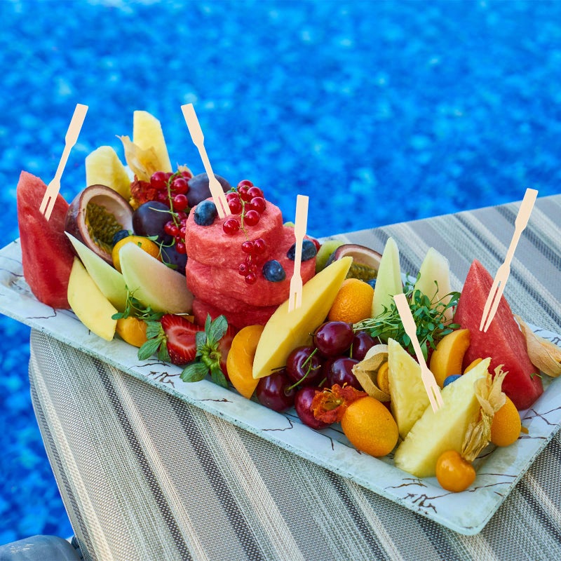 100Pcs Wooden Fruit Forks 9cm Flat Head Food Picks For Party Dessert Buffet Catering - Image 5
