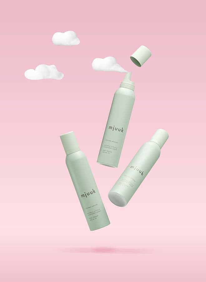 Mjuuk Volume Styling Mousse | For All Hair Types Flexible Hold Bouncy Long Lasting Styles Lightweight Formula | 100 Percent | Vegan 250ml - Image 3