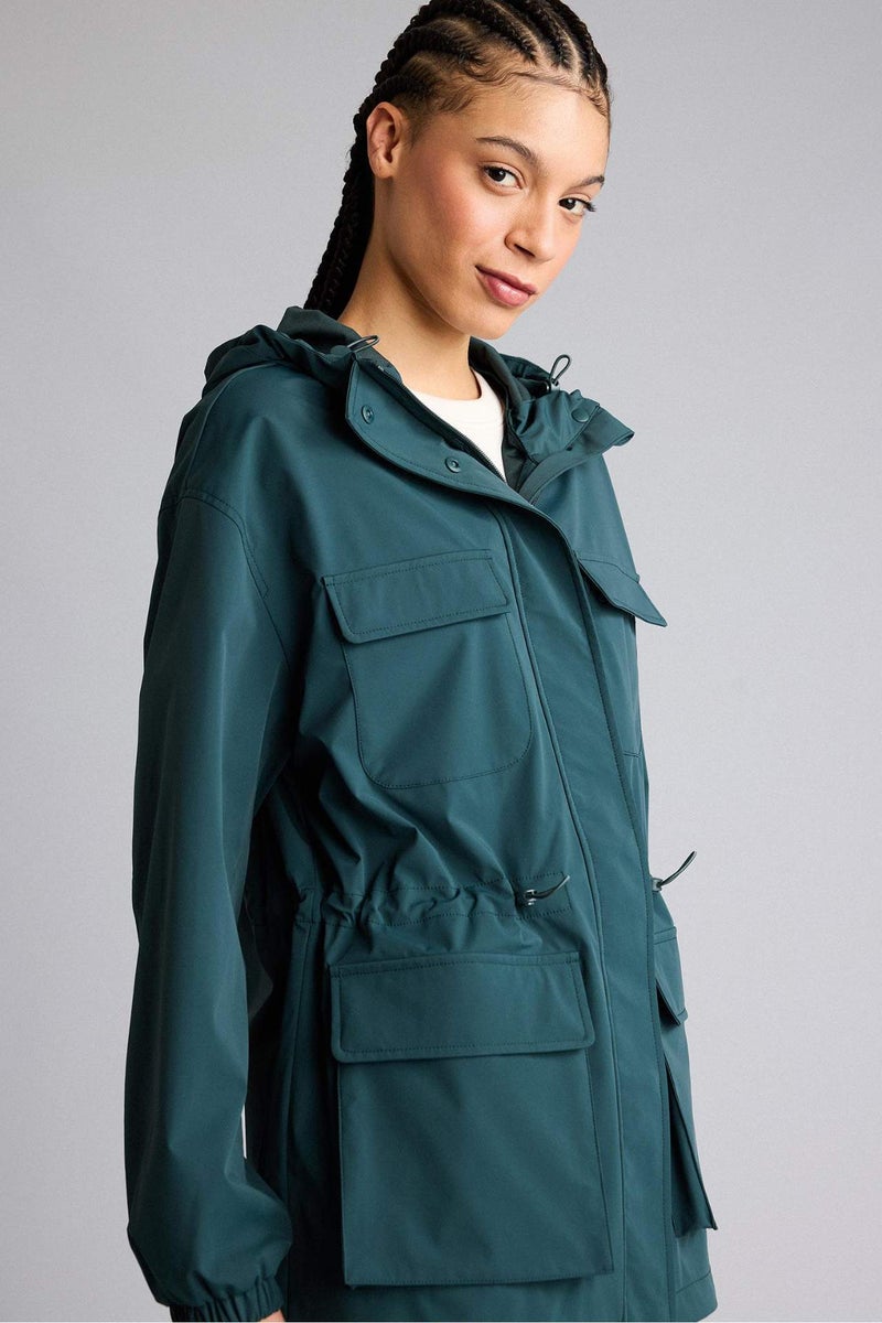 DeFacto Windproof Regular Fit Hooded Zip-Up Raincoat - Image 1