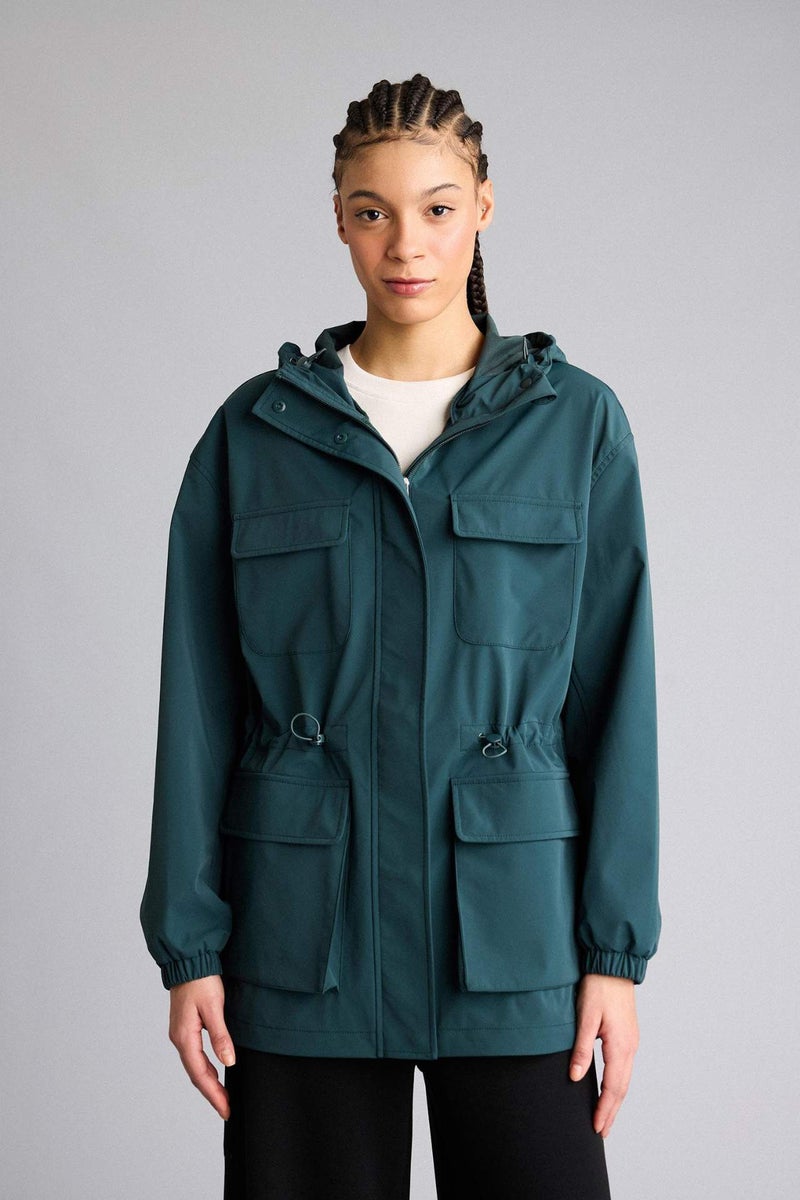 DeFacto Windproof Regular Fit Hooded Zip-Up Raincoat - Image 3