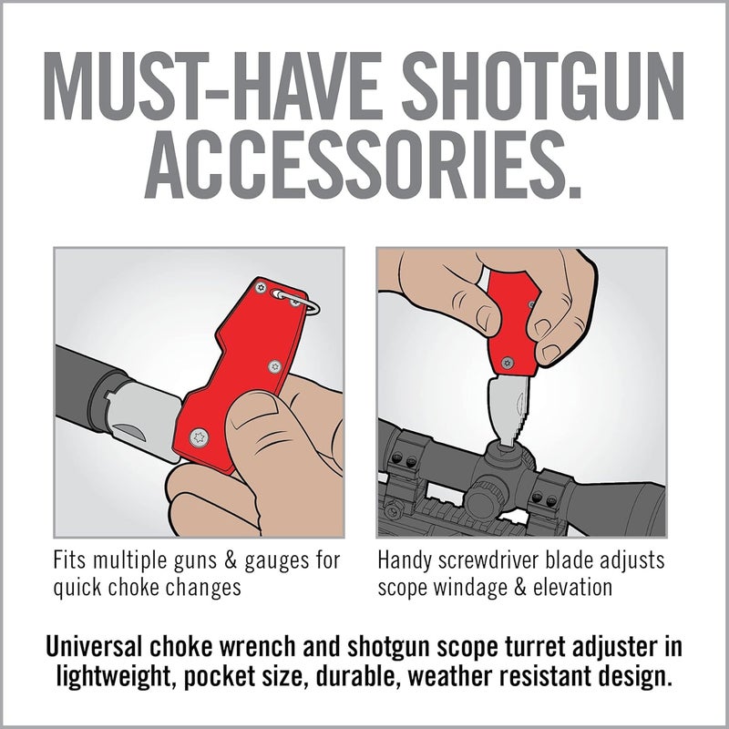 Real Avid FINI Shotgun Tool Choke Wrench with Shotgun Scope Adjuster and Shotgun Keychain, Hunting Gear and Shotgun Accessories for Trap Shooting and Skeet Shooting - Image 5