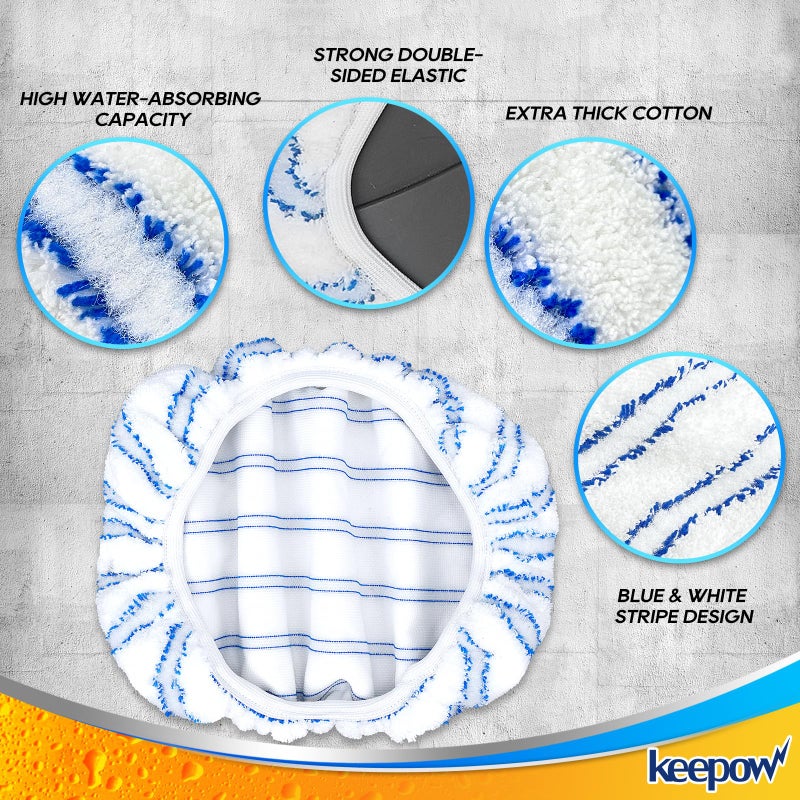 KEEPOW Cotton Pad Terry Cloth Mop Refills 15x8 inches Reusable Mop Pads Compatible with O Cedar Hardwood Floor'N More Microfiber Mop  Mop Refill Heads Replacements  6 Pack - Image 2