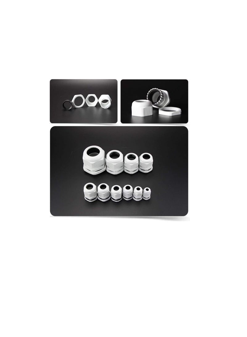 PG Gland White Pack of 5 pcs, Dust Proof Nylon Cable Gland With Locknut Ideal For Junction/connection Boxes Electrical Power, Tele  Data Cables, Instrumentation Control (PG-42) - Image 2