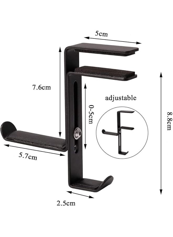 X spring Metal Headphone Hanger Adjustable Under Desk Headphone Stand With Silicone Non Slip Pad Under Desk Space Save Mount Universal Metal Headphone Stand Hook For All Headphones  - Image 4