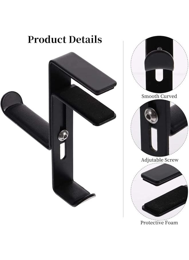 X spring Metal Headphone Hanger Adjustable Under Desk Headphone Stand With Silicone Non Slip Pad Under Desk Space Save Mount Universal Metal Headphone Stand Hook For All Headphones  - Image 2