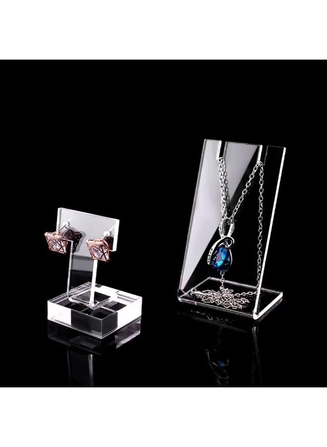 Slasa 4 Pcs Acrylic Earring Display Stand 4.4x8.5 cm L-Shaped Single Pair Holder Jewelry Display Rack for Earrings, Bracelets & Accessories, Desktop Organizer - Image 4