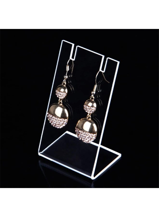 Slasa 4 Pcs Acrylic Earring Display Stand 4.4x8.5 cm L-Shaped Single Pair Holder Jewelry Display Rack for Earrings, Bracelets & Accessories, Desktop Organizer - Image 5