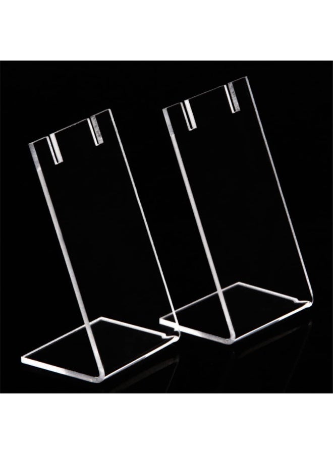 Slasa 4 Pcs Acrylic Earring Display Stand 4.4x8.5 cm L-Shaped Single Pair Holder Jewelry Display Rack for Earrings, Bracelets & Accessories, Desktop Organizer - Image 1