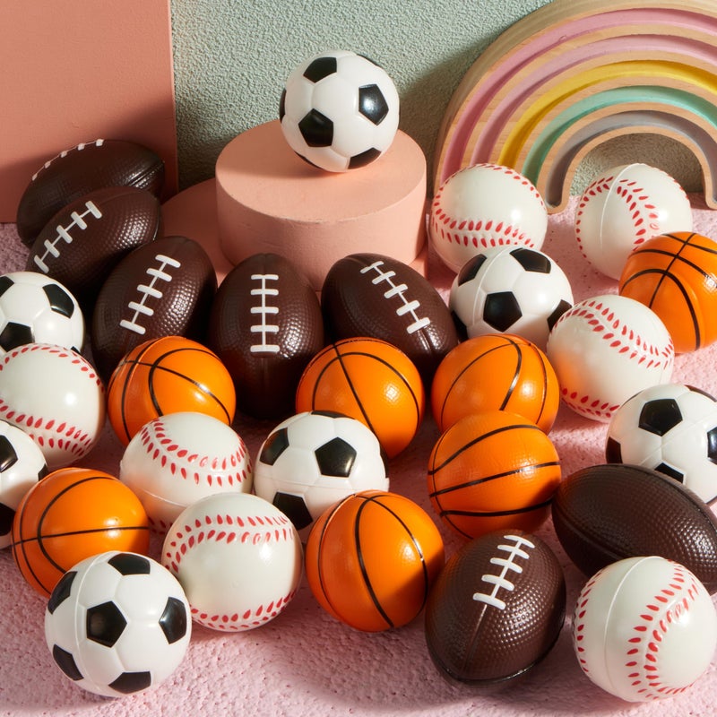 JOYIN 30 Pack Kids Valentines Day Gift Cards with Gift Mini Sports Ball Figure Stress Balls Squishy Toy Foam Balls for Classroom Exchange Prizes Stress Relief  Anxiety Relief Valentine Party Favor - Image 3