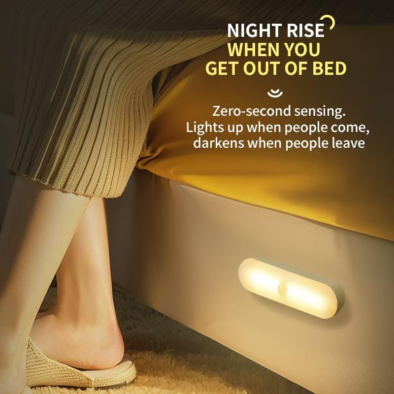 Niwlix Motion Sensor LED Night Light Home (Pack of 2) Indoor Auto On/Off Rechargeable Wireless Magnetic LED Cabinet Lamp for Closet, Bedroom, Home, Stairs, Kitchen, Bathroom, Wardrobe Lighting - Image 4