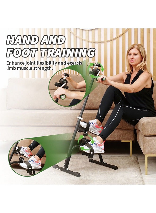 2 in 1 Pedal Exercise Bike for Seniors, Leg Exerciser with Resistance, Adjustable Fitness Equipment Indoor Cycling Bike for Elderly Rehabilitation and Daily Workout