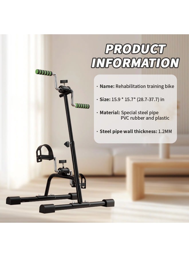 2 in 1 Pedal Exercise Bike for Seniors, Leg Exerciser with Resistance, Adjustable Fitness Equipment Indoor Cycling Bike for Elderly Rehabilitation and Daily Workout