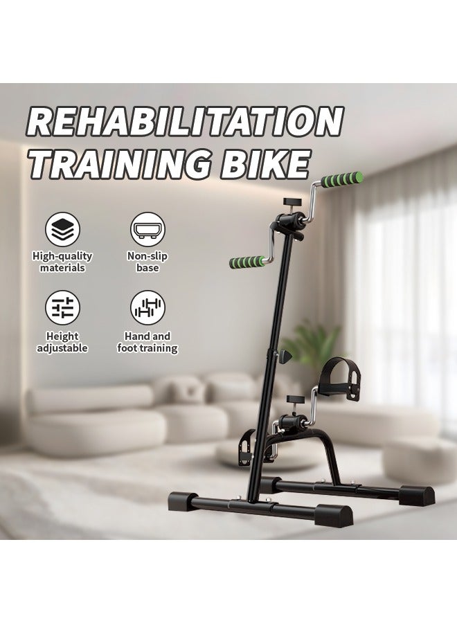2 in 1 Pedal Exercise Bike for Seniors, Leg Exerciser with Resistance, Adjustable Fitness Equipment Indoor Cycling Bike for Elderly Rehabilitation and Daily Workout