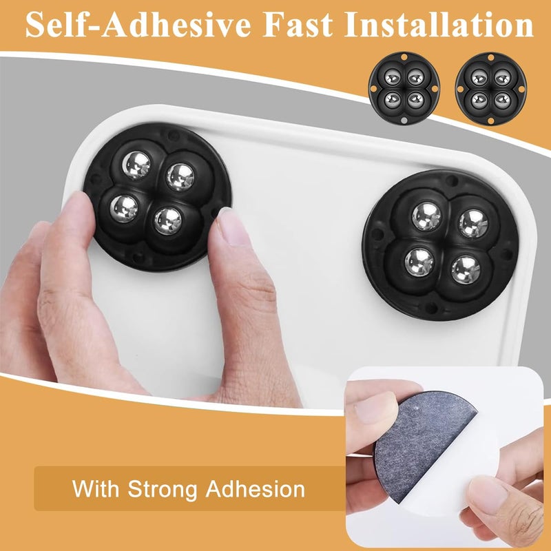 HASTHIP HASTHIP 8Pcs Wheels for Furniture Moving SelfAdhesive Swivel Caster Wheels 360 Swivel Wheels for Kitchen Appliances 30Kg Load Capacity Swivel Wheels for Moving Coffee Maker Cooker Air Fryer  - Image 3