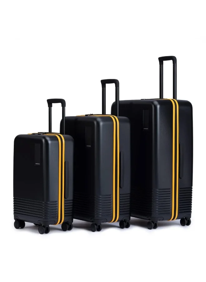 موكوبارا للتجارة ذ.م.م مجموعة حقائب سفر صلبة من البولي كربونات مكونة من  قطع بعجلات دوارة ومقبس شحن  للمقصورة فقط للرجال والنساء - كريبتو صن راي إصدار محدود