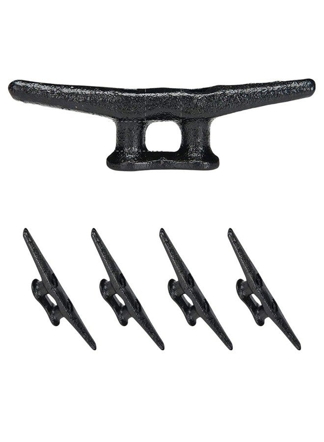 Simplified Living 6" Boat Dock Cleats: Electrophoretic Coated Black Boat Dock Cleats 4 Pack - Image 1