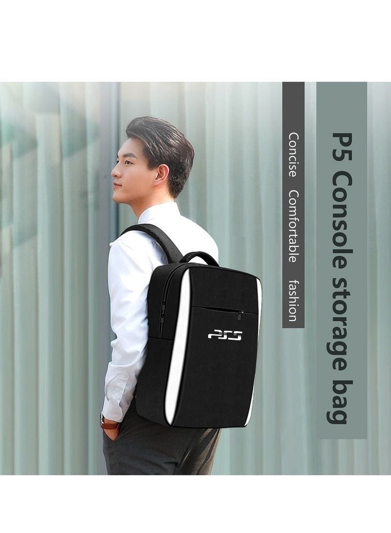 Large Capacity PS5 Carrying Backpack, with Adjustable Strap, Durable Nylon Console Case for PlayStation 5/PS4/Xbox and Accessories Storage, Black - Image 5