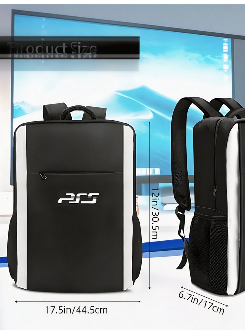 Closeli PS5 Backpack Carry Case, Large Capacity Travel Bag for PS5/PS4/Xbox Console, Controllers, Game Discs & Accessories, Waterproof Gaming Backpack with Shoulder Straps (Black) - Image 4