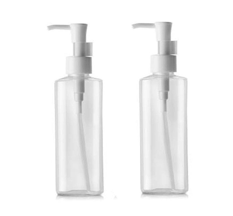 NaRaMax 2PCS 150ml/5oz Empty Clear Plastic Flat Pump Bottles with Travel Lock Lotion Cleansing Oil Dispenser Travel Sample Makeup Cosmetic Container Storage Pot Jar - Image 1