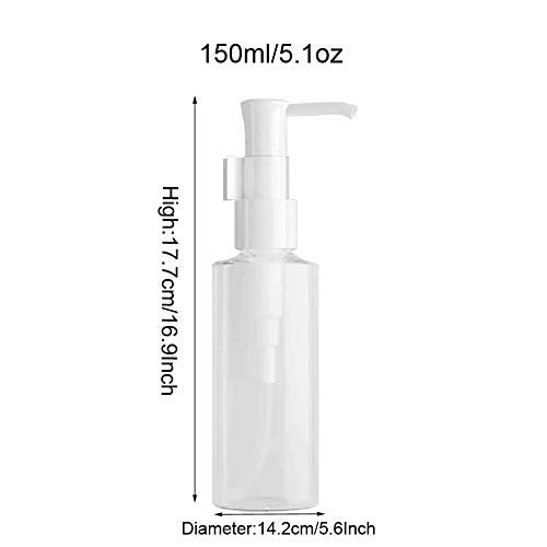 NaRaMax 2PCS 150ml/5oz Empty Clear Plastic Flat Pump Bottles with Travel Lock Lotion Cleansing Oil Dispenser Travel Sample Makeup Cosmetic Container Storage Pot Jar - Image 2