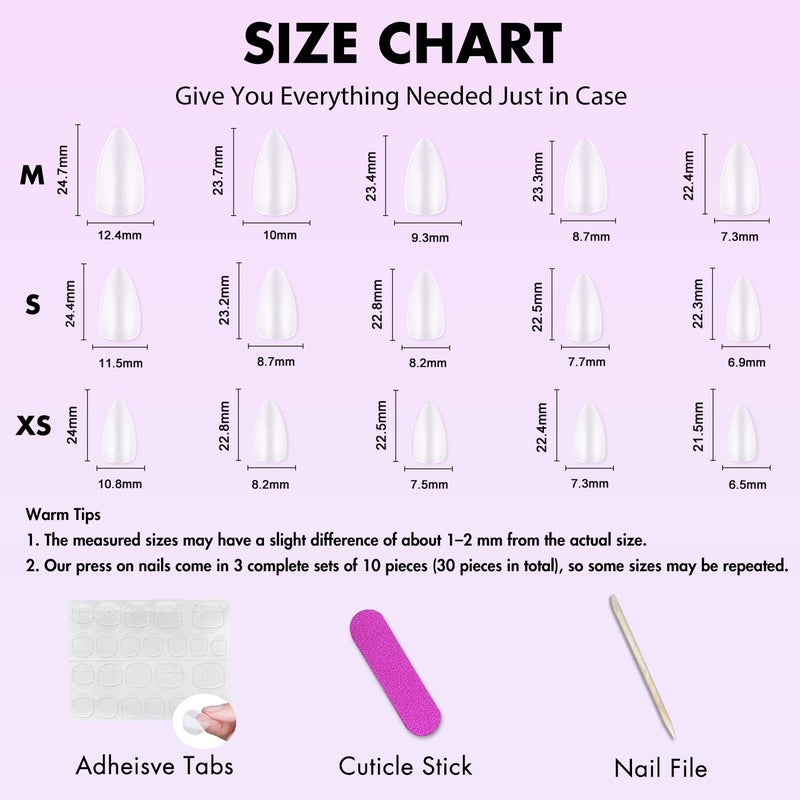 KQueenest Glitter Cat Eye Press on Nails Medium Short Almond, 30 Pcs Thick Cute Acrylic Nails Press on, Gel Fake Nails Short with UV Coating, Reusable Glue on Nails for Women Small Hand, Nude Sparkle - Image 5