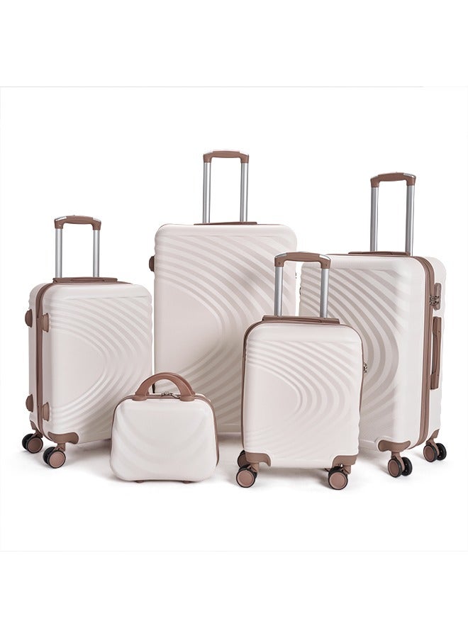 ليمرا شنط سفر من ليمرا مكون من 5 حقائب أمتعة بتصميم صلب و حديث لون بيج/ذهبي - Image 1