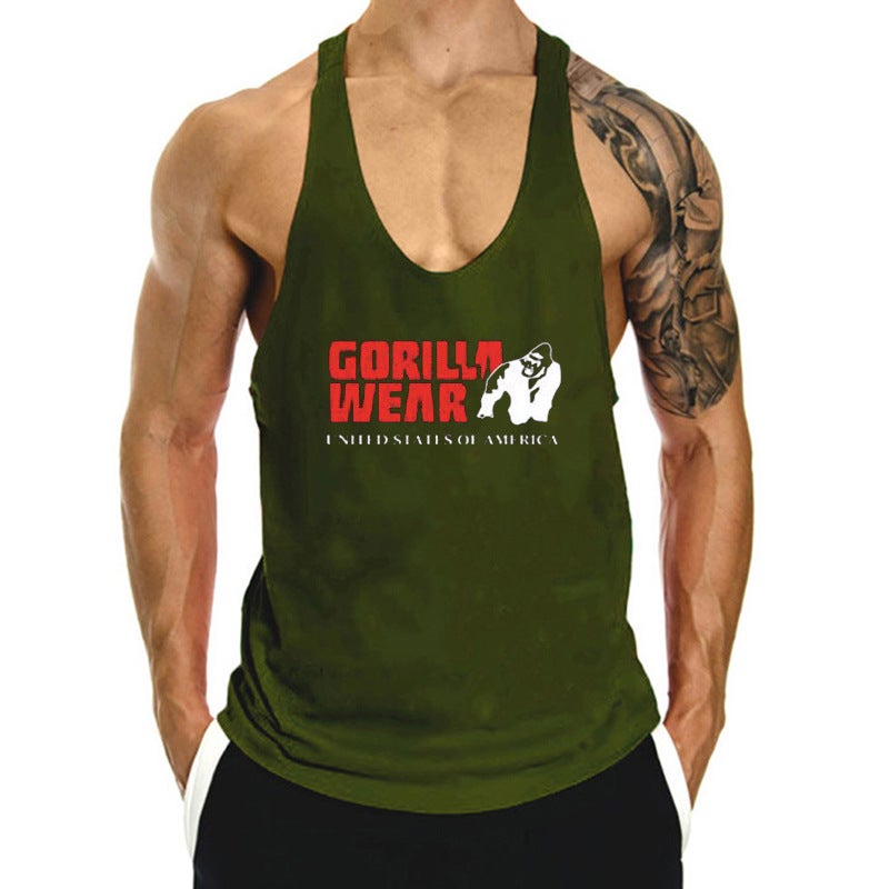 New Sleeveless Sports Summer Fitness Vest Men'S Running Training I-Character Muscle Fitness Clothes - Image 4