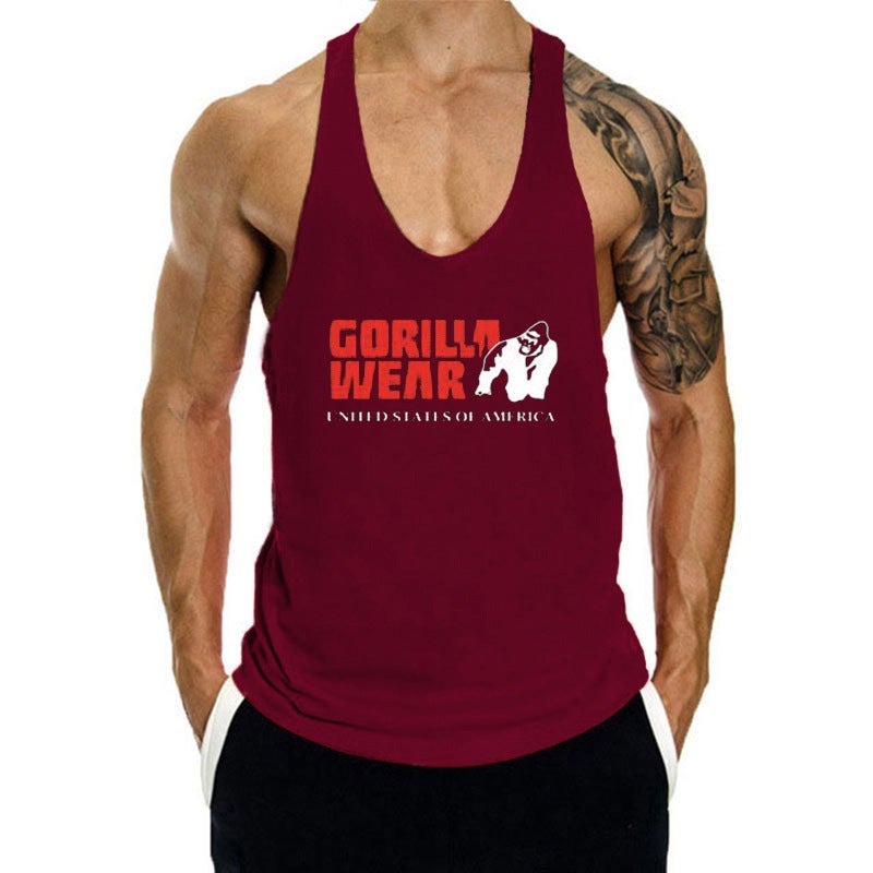 New Sleeveless Sports Summer Fitness Vest Men'S Running Training I-Character Muscle Fitness Clothes - Image 5
