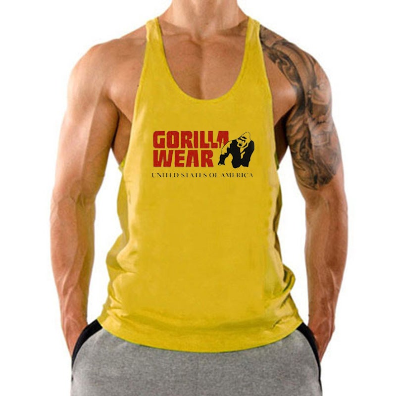 New Sleeveless Sports Summer Fitness Vest Men'S Running Training I-Character Muscle Fitness Clothes - Image 3