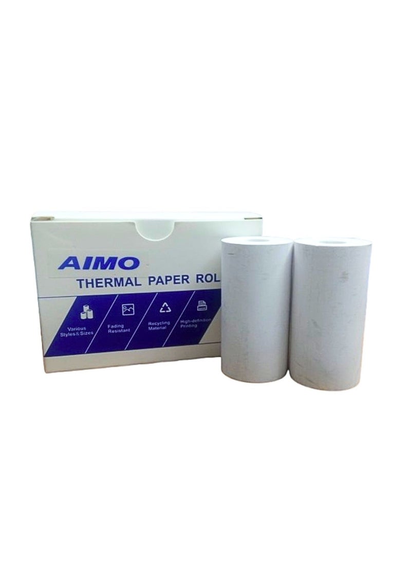 AIMO Thermal Paper Black on White 53mmx6.5m 2pices - Image 1