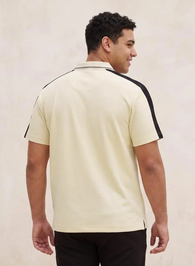 Maxim  Maxim Plus Regular Fit Collared Panelled Short Sleeves Shirt for Men | Best Price UAE