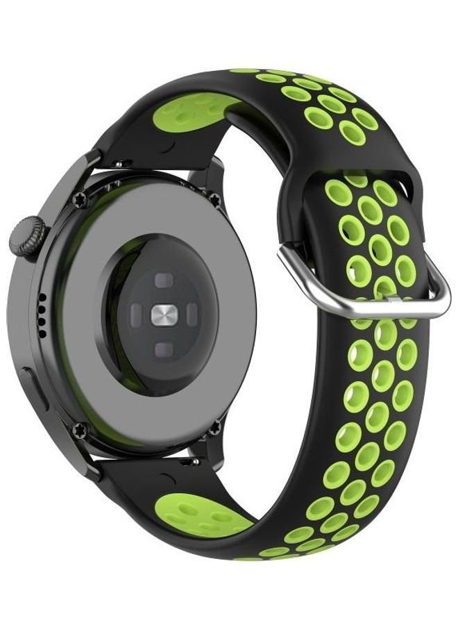 NIBEMINENT Two-Colour Silicone Replacement Strap Watchband For Huawei Watch 3/3 Pro 22mm Black - Image 5