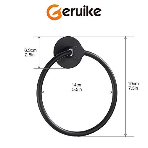GERUIKE Adhesive Towel Ring Self Adhesive Hand Towel Ring Stainless Steel Rustproof Bathroom Towel Holder Wall Mount - Image 4