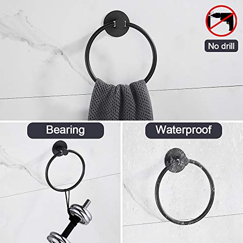 GERUIKE Adhesive Towel Ring Self Adhesive Hand Towel Ring Stainless Steel Rustproof Bathroom Towel Holder Wall Mount - Image 3