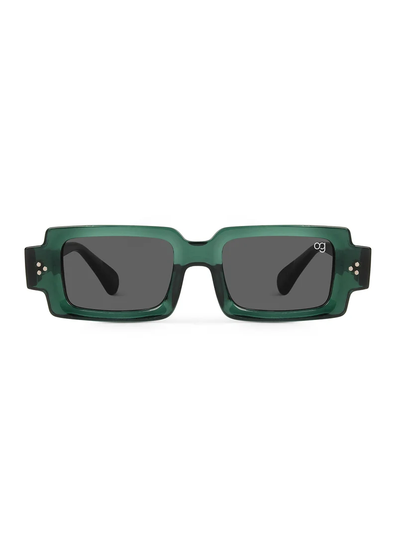 Woggles Designer Green Rectangle Sunglasses| Men & Women| 100% Uv Protection