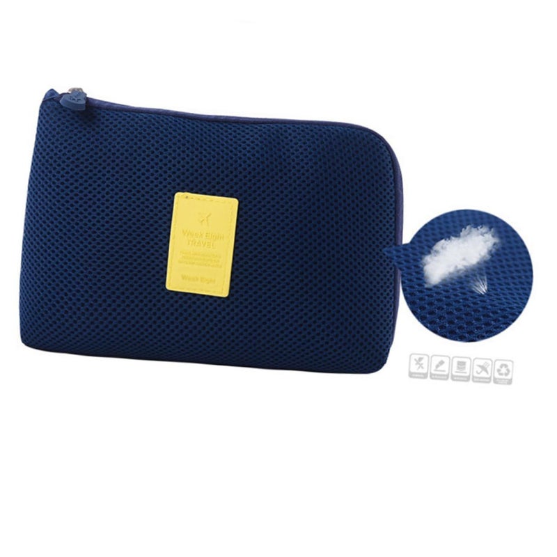 Travel Data Cable Charger Storage Bag Navy Large Organizer - Image 3