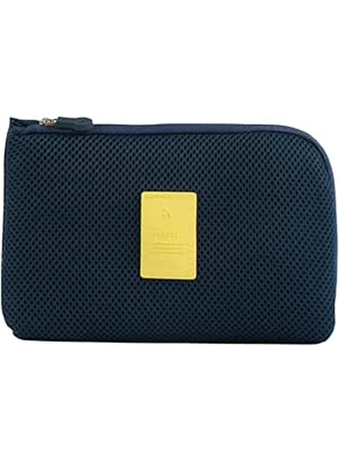 Travel Data Cable Charger Storage Bag Navy Large Organizer - Image 1