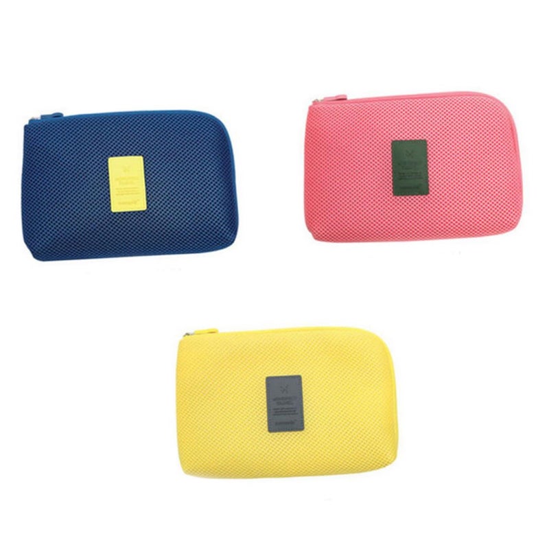 Travel Data Cable Charger Storage Bag Navy Large Organizer - Image 5