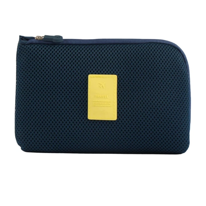 Travel Data Cable Charger Storage Bag Navy Large Organizer - Image 2