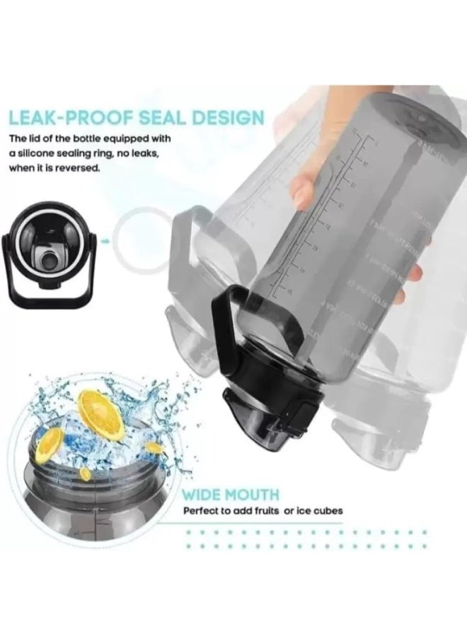 Spaceshoop 3*1 Motivational Water Bottle Set 2L 900ml 300ml  for Adults with Time Marker - Image 2